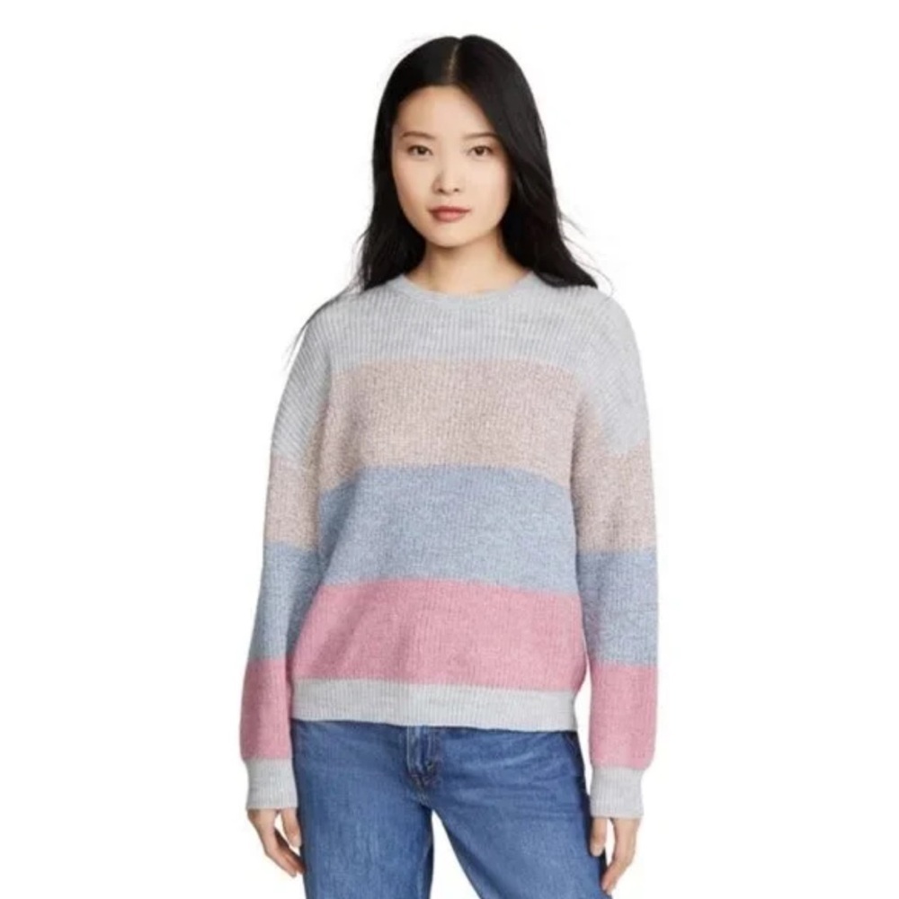 • Cupcakes & Cashmere • Women’s Elaine Sweater Striped Pink / Gray / Blue